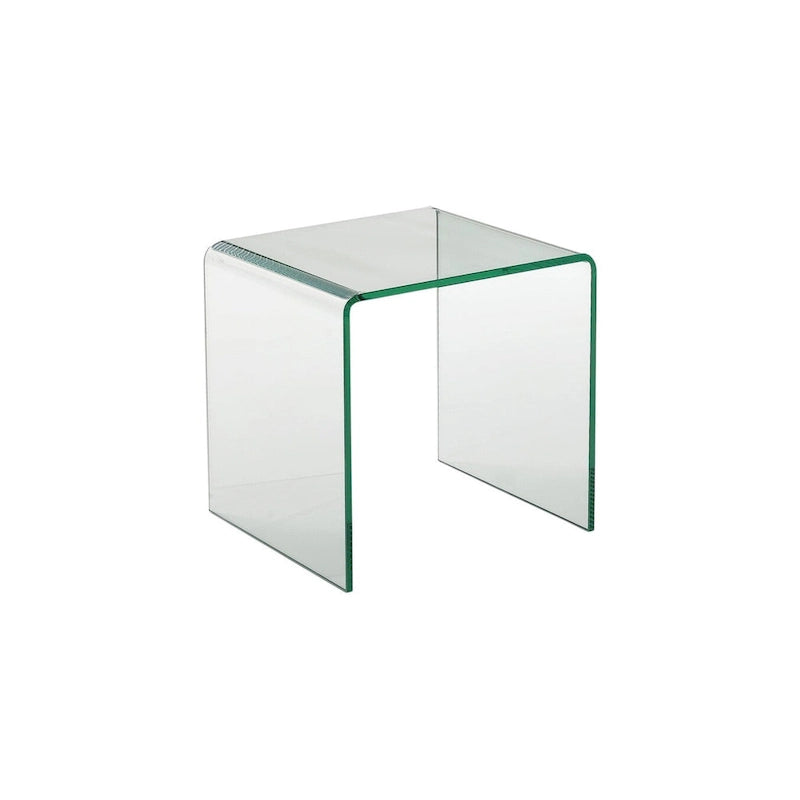Clear Glass Rounded Edge End Table - 18" x 21" x 18"