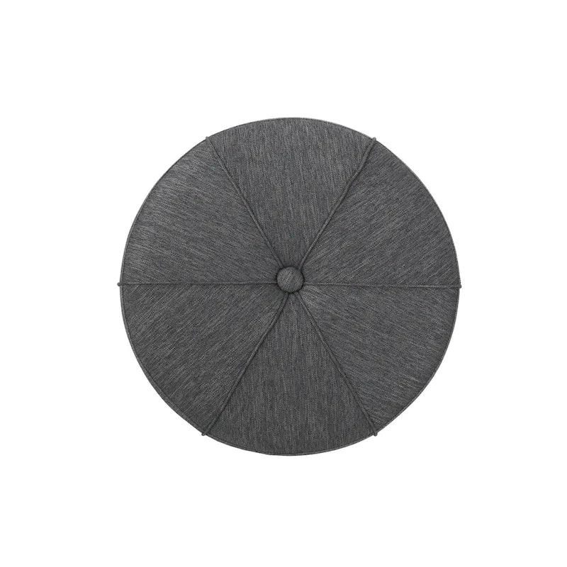 Upholstered Round Ottoman with Button Tuft