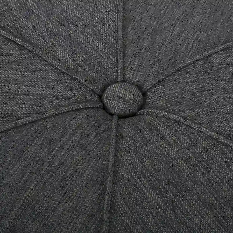 Upholstered Round Ottoman with Button Tuft