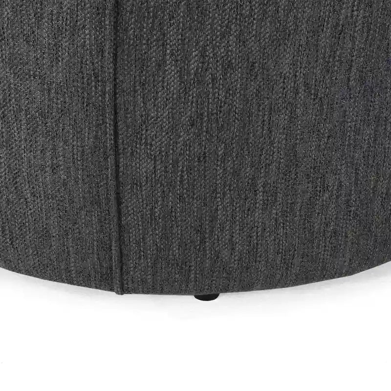 Upholstered Round Ottoman with Button Tuft