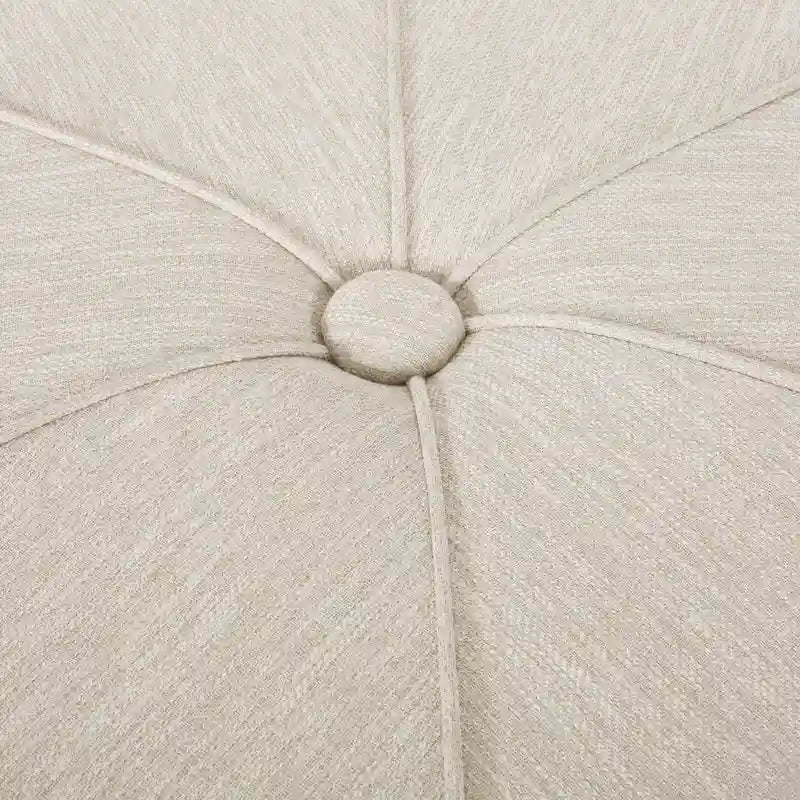 Upholstered Round Ottoman with Button Tuft