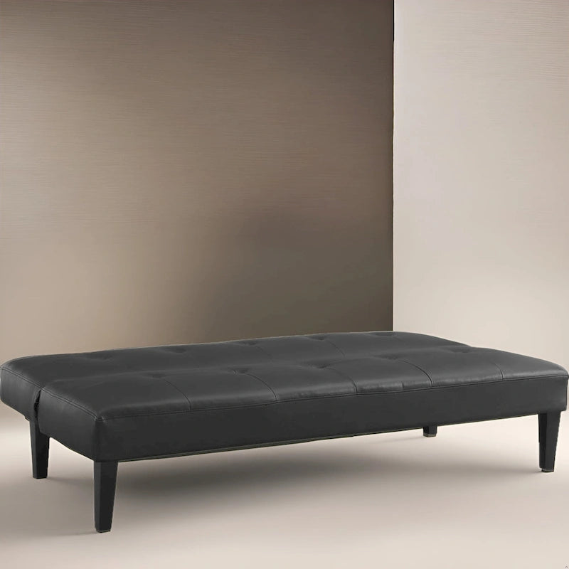 Futon Sofa with Armrest, Cupholders & Button Tufted Design