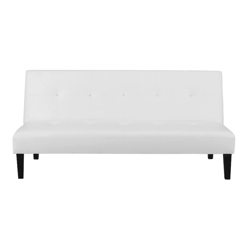 Futon Sofa with Armrest, Cupholders & Button Tufted Design