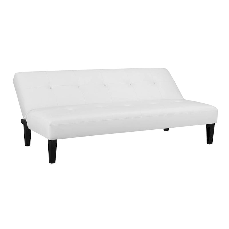 Futon Sofa with Armrest, Cupholders & Button Tufted Design