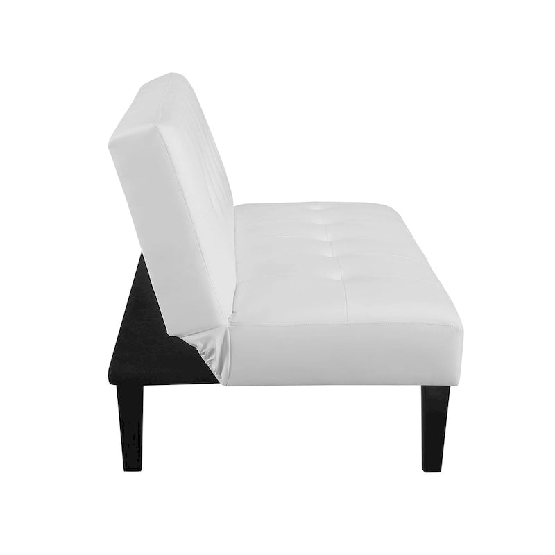 Futon Sofa with Armrest, Cupholders & Button Tufted Design