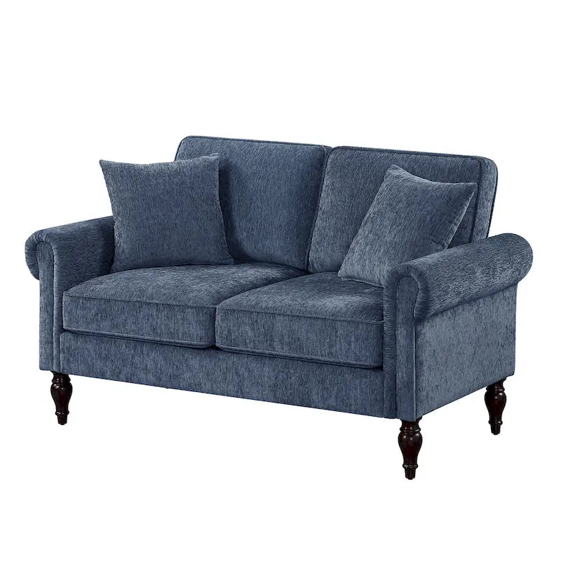 Traditional Chenille Loveseat with Multiple Cushions