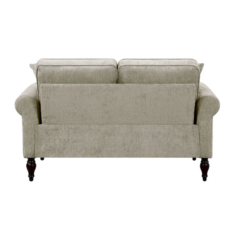 Traditional Chenille Loveseat with Multiple Cushions