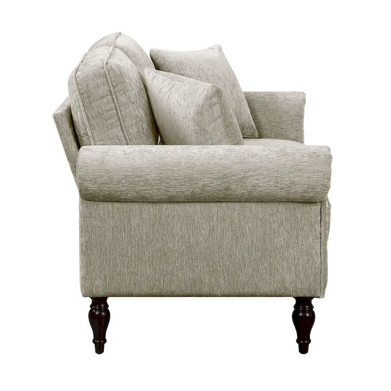 Traditional Chenille Loveseat with Multiple Cushions