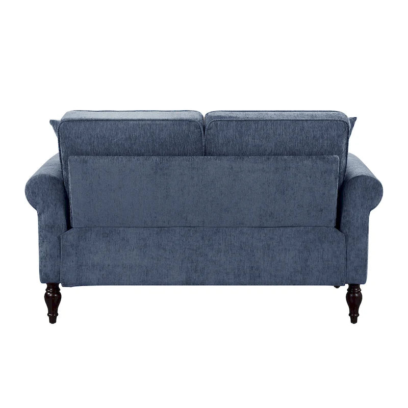 Traditional Chenille Loveseat with Multiple Cushions