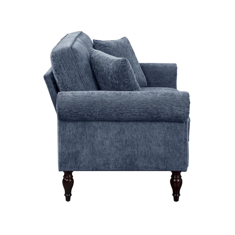 Traditional Chenille Loveseat with Multiple Cushions