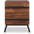 HomeRoots 23 Black And Brown End Table With Two Drawers - 18 X 20 X 23