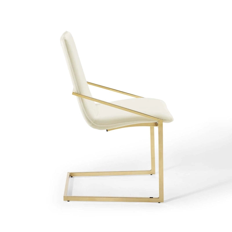 Velvet Dining Armchair with Geometric Frame