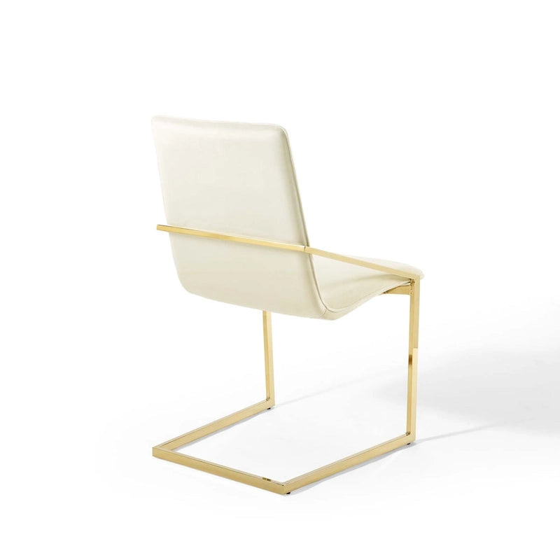 Velvet Dining Armchair with Geometric Frame