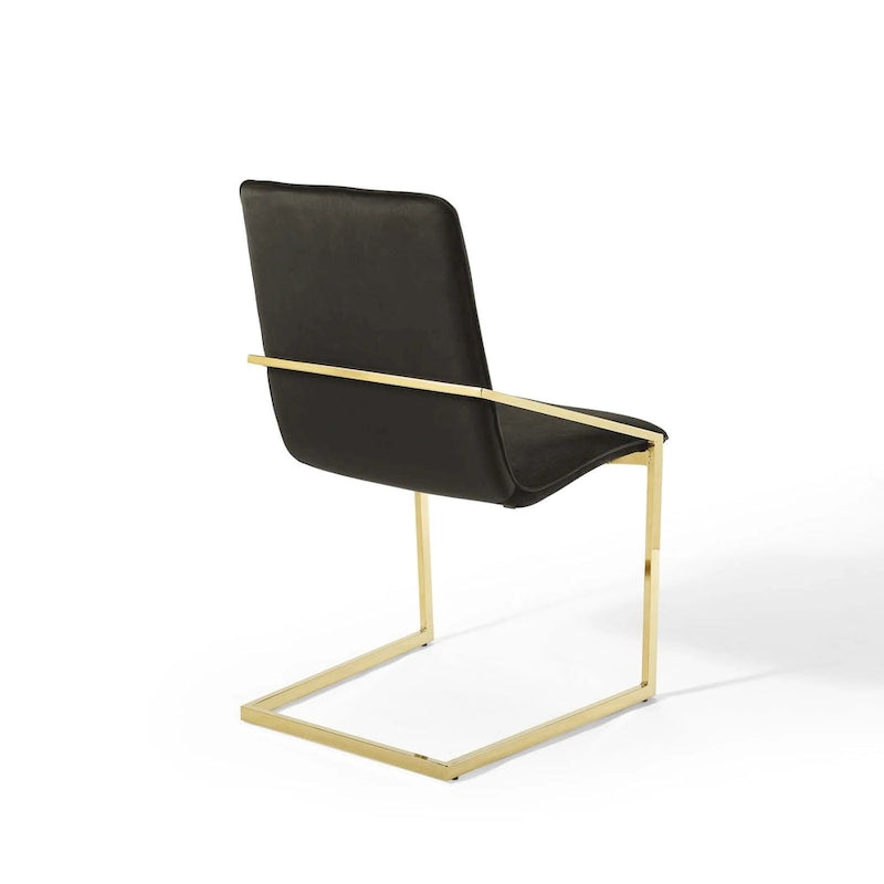Velvet Dining Armchair with Geometric Frame
