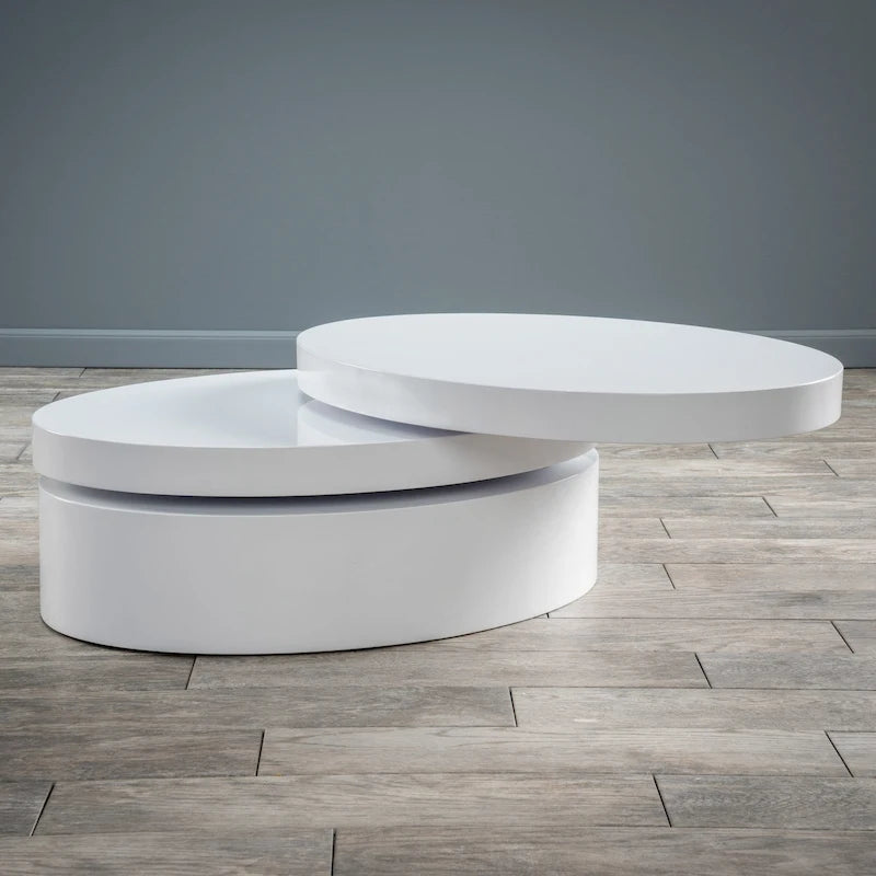 Small Oval Mod Rotatable Coffee Table