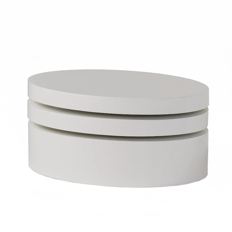 Small Oval Mod Rotatable Coffee Table