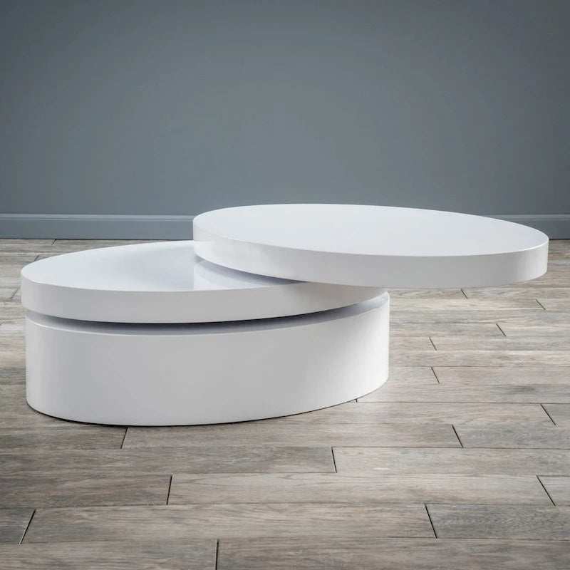 Small Oval Mod Rotatable Coffee Table