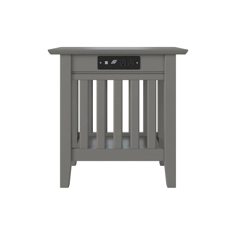 Mission Chair Side Table with Charging Station