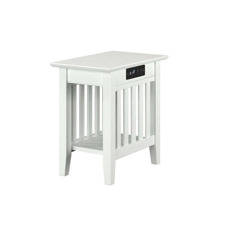 Mission Chair Side Table with Charging Station