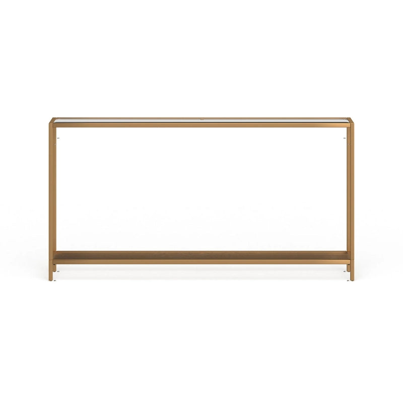 Narrow Console Table with Glass Shelf Display