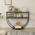 48" 3-Tier Console Table with Arc-Shaped Base