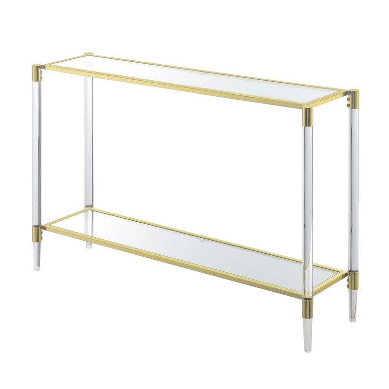 2-Tier Acrylic & Tempered Glass Console Table