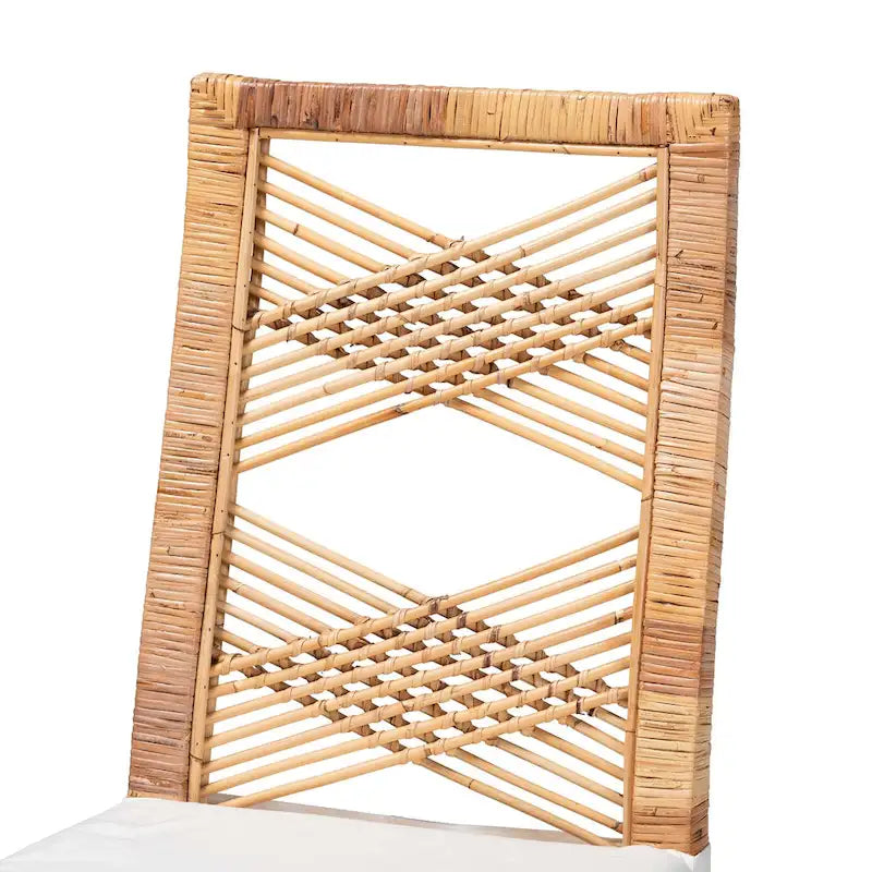 Modern Bohemian Natural Brown Rattan Dining Chair