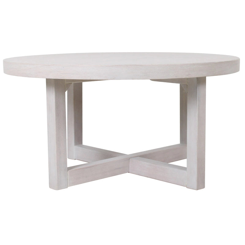 Round X-Base Bayur Wood Coffee Table - 36" x 36" x 18"