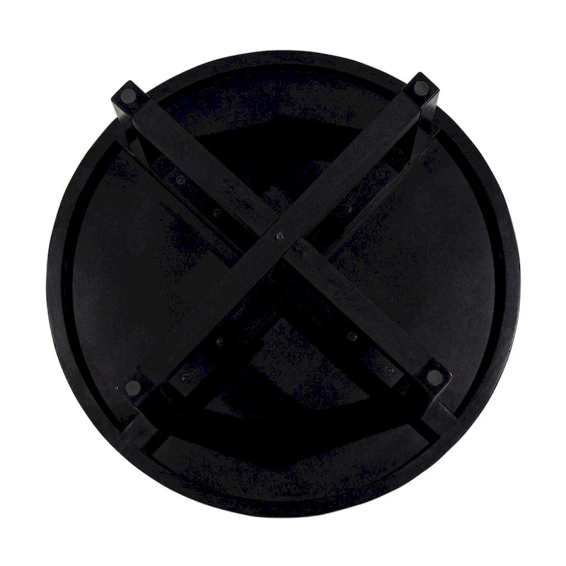Round X-Base Bayur Wood Coffee Table - 36" x 36" x 18"