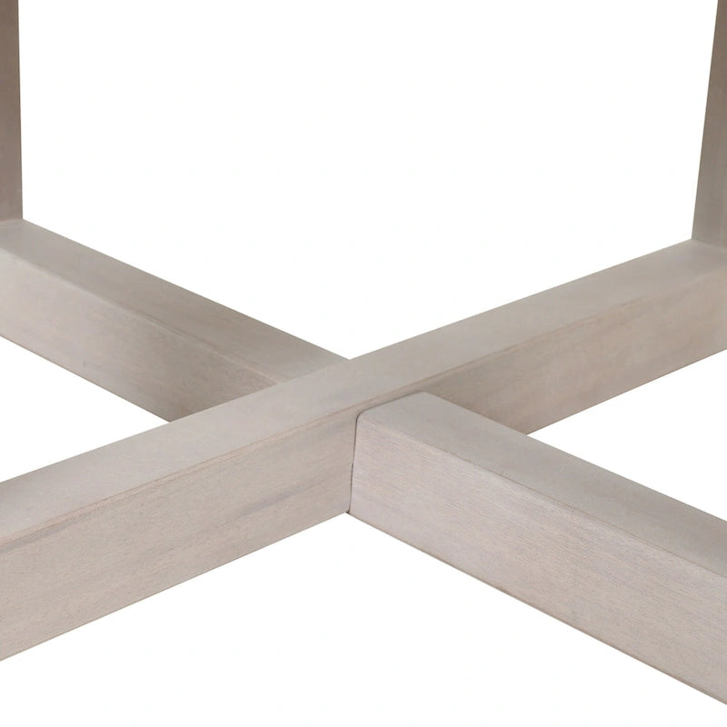 Round X-Base Bayur Wood Coffee Table - 36" x 36" x 18"