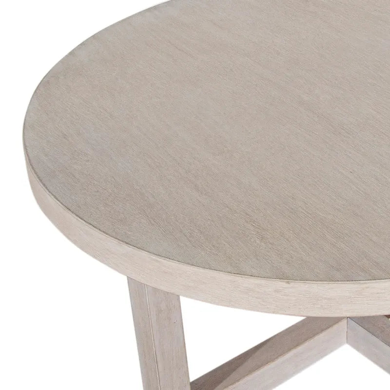 Round X-Base Bayur Wood Coffee Table - 36" x 36" x 18"