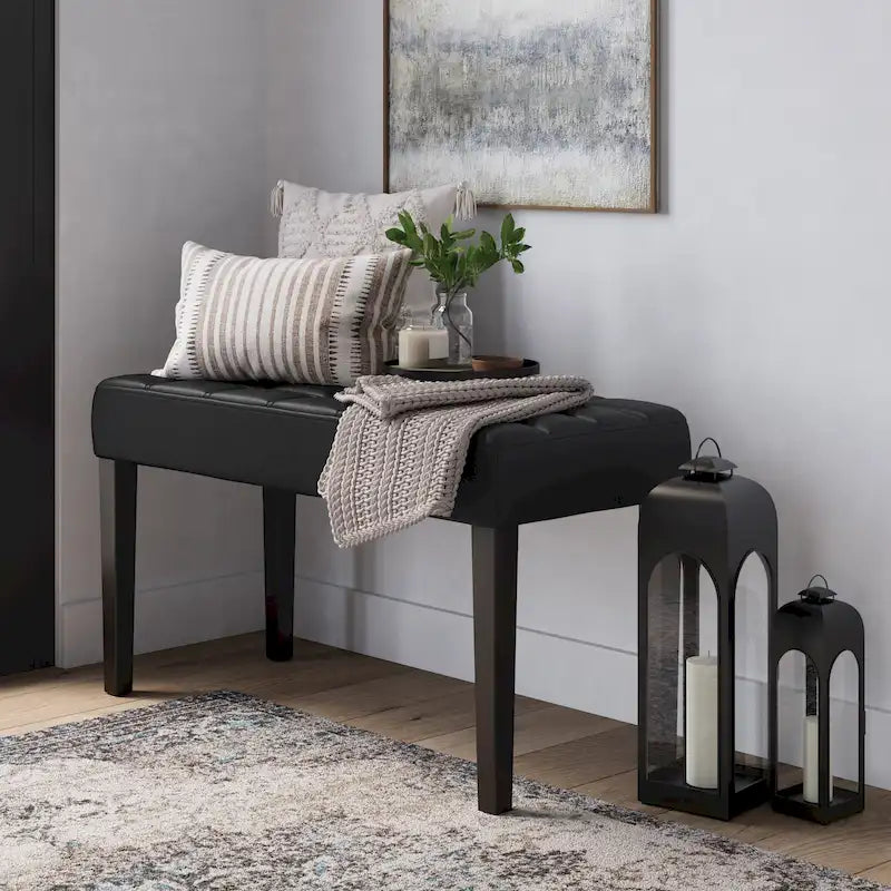 Multipurpose Entryway Bench in Vegan Leather