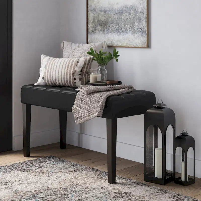 Multipurpose Entryway Bench in Vegan Leather