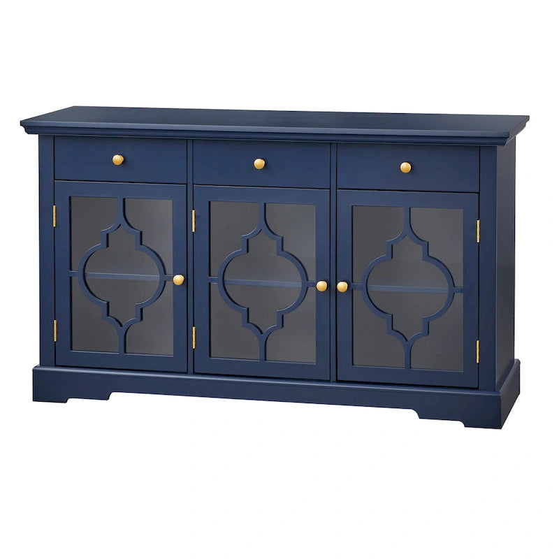 Glass Front Sideboard - Modern Farmhouse Style