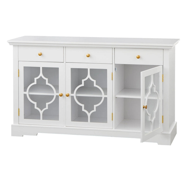 Glass Front Sideboard - Modern Farmhouse Style