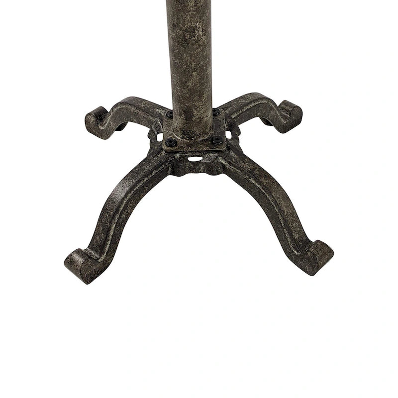 Adjustable Vintage End Table - Driftwood Top & Aged Iron Base