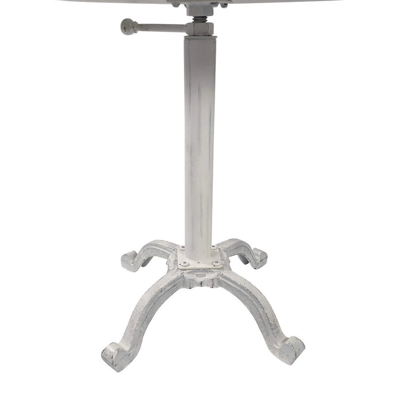 Adjustable Vintage End Table - Driftwood Top & Aged Iron Base
