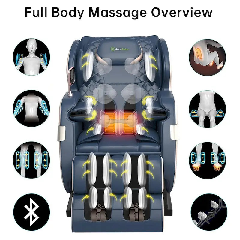 Full Body Massage Chair with LCD Screen, Dual-Core S Track & APP Control