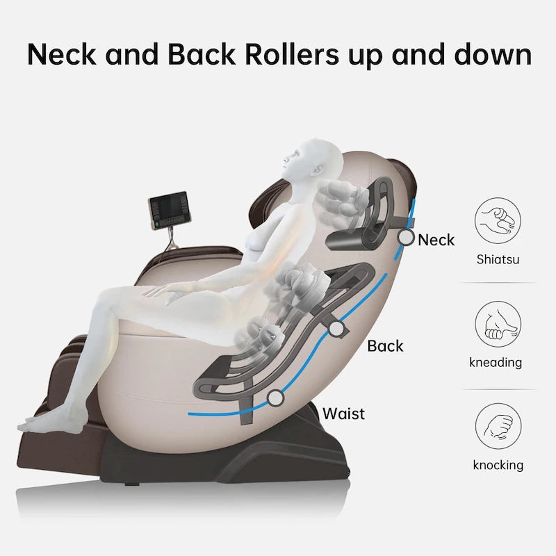 Full Body Massage Chair with LCD Screen, Dual-Core S Track & APP Control