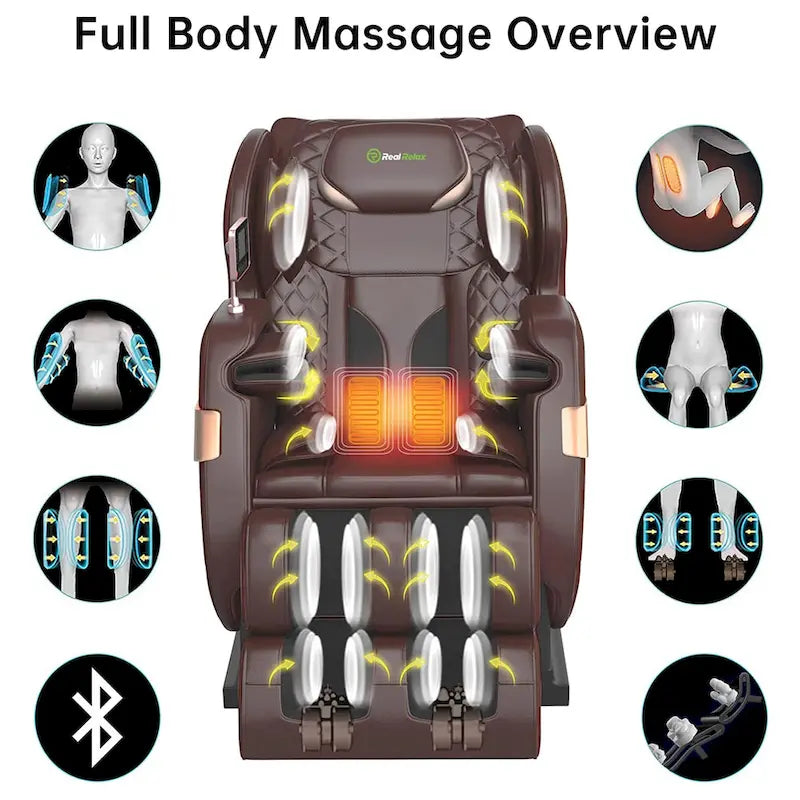 Full Body Massage Chair with LCD Screen, Dual-Core S Track & APP Control