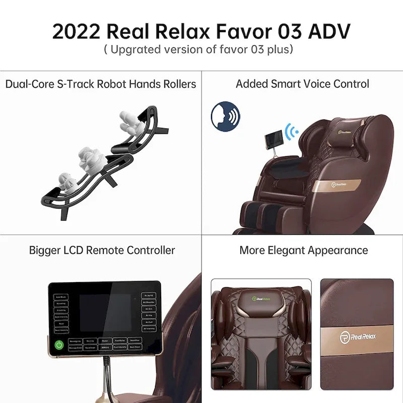 Full Body Massage Chair with LCD Screen, Dual-Core S Track & APP Control