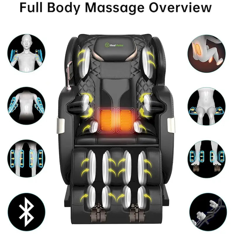 Full Body Massage Chair with LCD Screen, Dual-Core S Track & APP Control