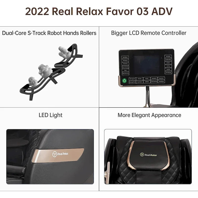 Full Body Massage Chair with LCD Screen, Dual-Core S Track & APP Control