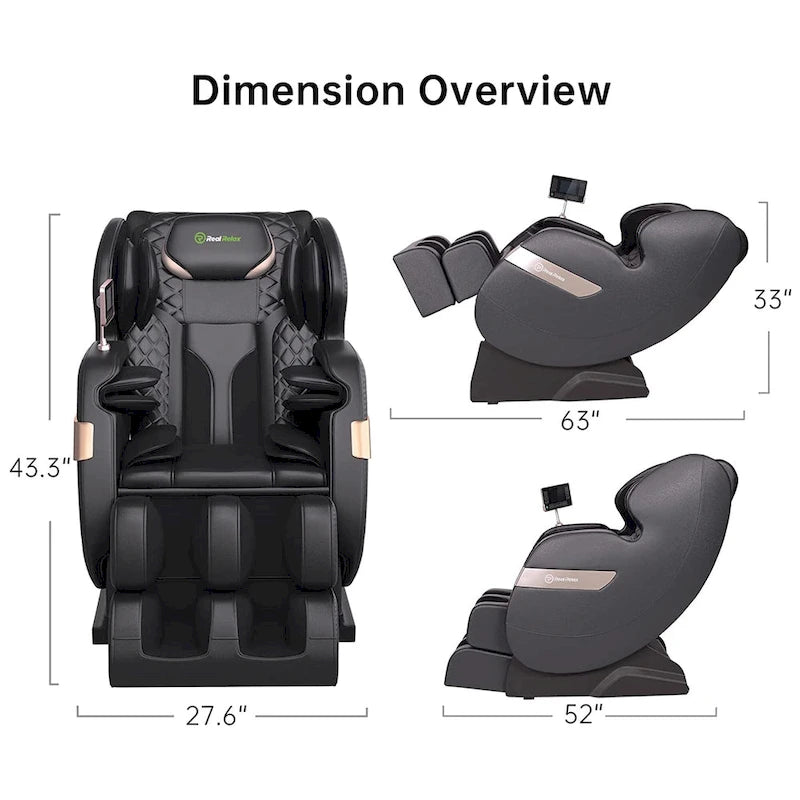 Full Body Massage Chair with LCD Screen, Dual-Core S Track & APP Control