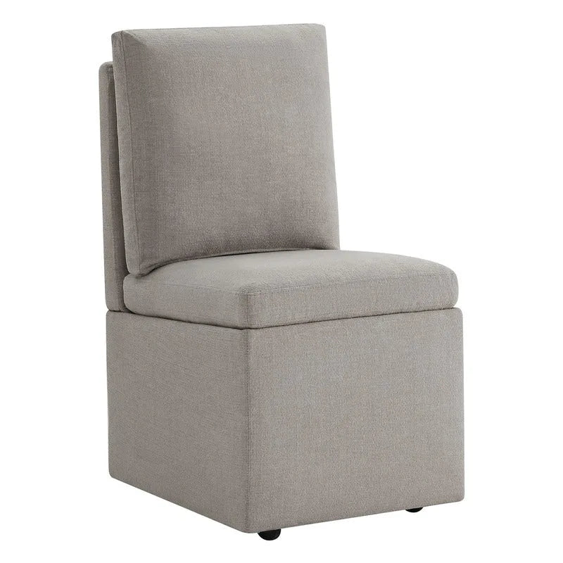 Nathan Dining Chair with Caster & Storage Set of 2 - N/A