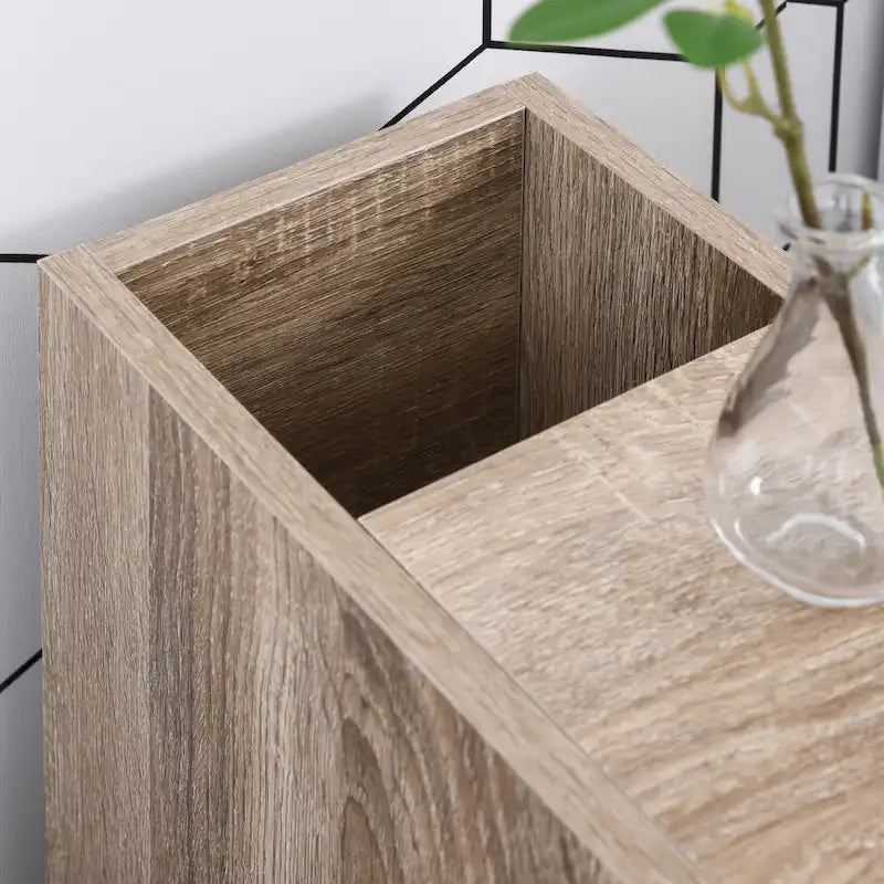 Freestanding Compact Bathroom Cabinet with 2 Open Cabinets, 1 Door, 1 Drawer and 4 Rolling Wheels