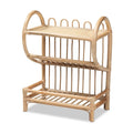 Bohemian Natural Brown Rattan 2-Tier Display Shelf