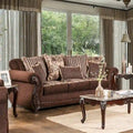 Traditional Fabric Upholstered Rolled Arms Sofa