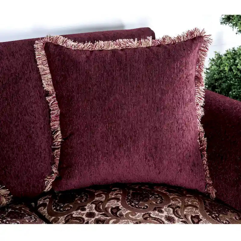 Traditional Fabric Upholstered Rolled Arms Sofa