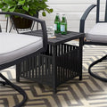 Patio Steel Bistro Leisure Coffee Table with Umbrella Hole
